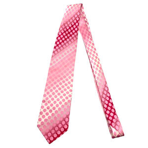Hermoso 100% Silk Dress Tie Bold Circle Polka Dot Abstract Pattern 60" 3.75"